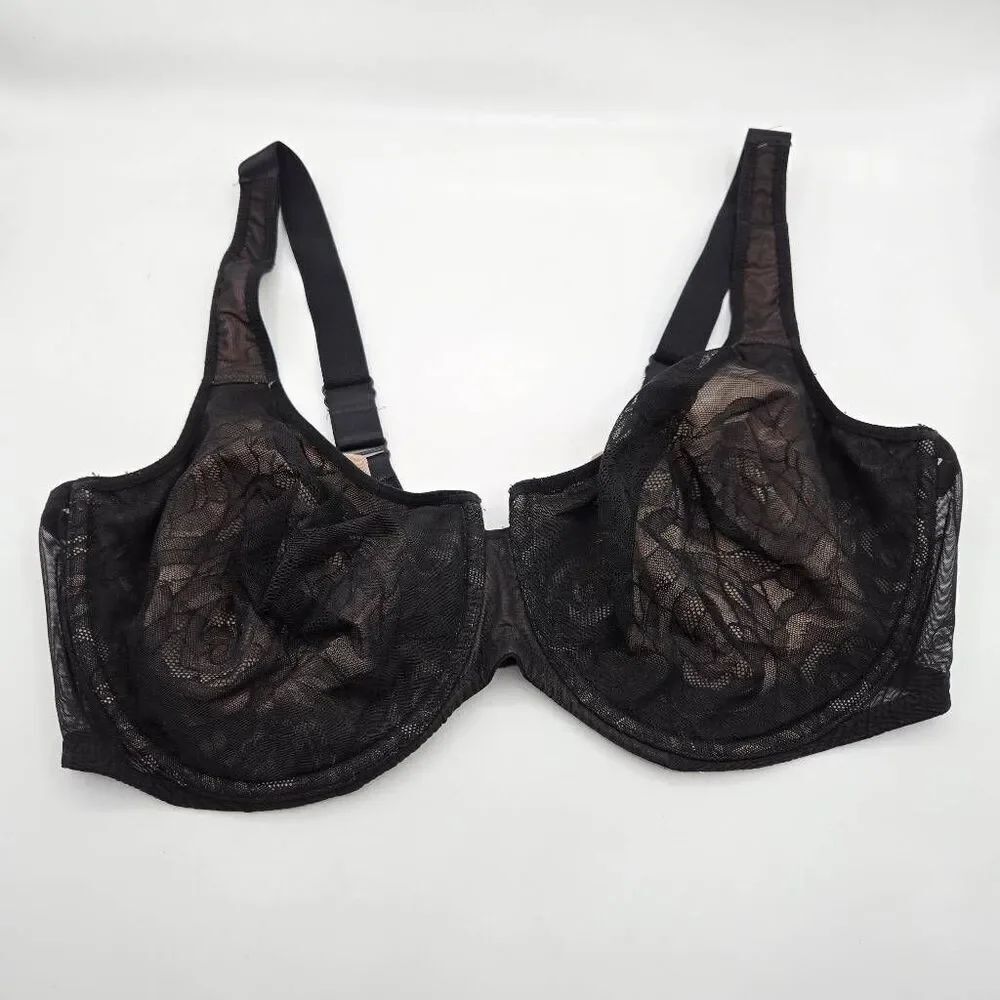 Wacoal Stark BeautyโUnderwire Bra 42DD Black 855225 Full Coverage Mesh Lace